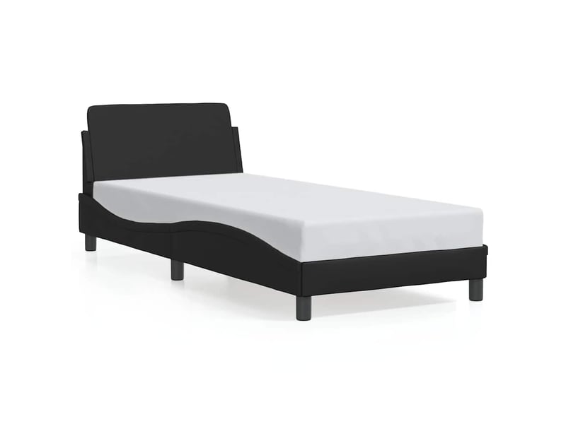  Lit simple- lit adulte -  cadre de lit dover noir 80x200 cm similicuir  - Conforama A