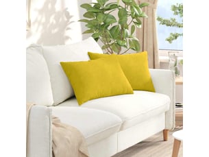 Lot de 2 coussins de canapé, coussins décoratifs jaune 60 x 40 cm cf59107