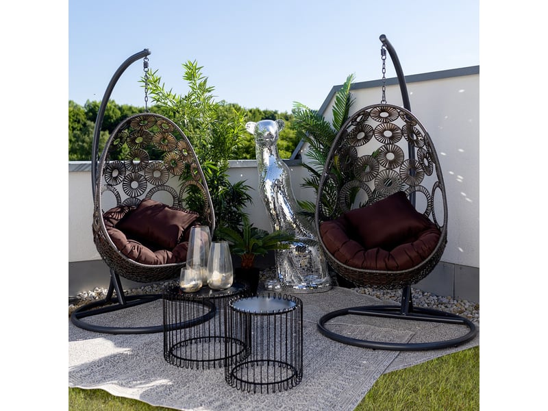  fauteuil suspendu ibiza marron kare design  - Conforama B