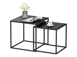 Table basse carré(e) coloris noir <strong>PANGIVO</strong> <strong></strong> - 40 cmx40 cm