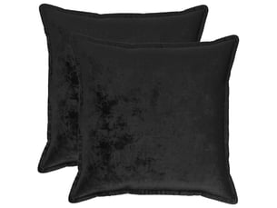 Lot de 2 housses de coussin houten noir 60 x 60 cm flanelle cf49549