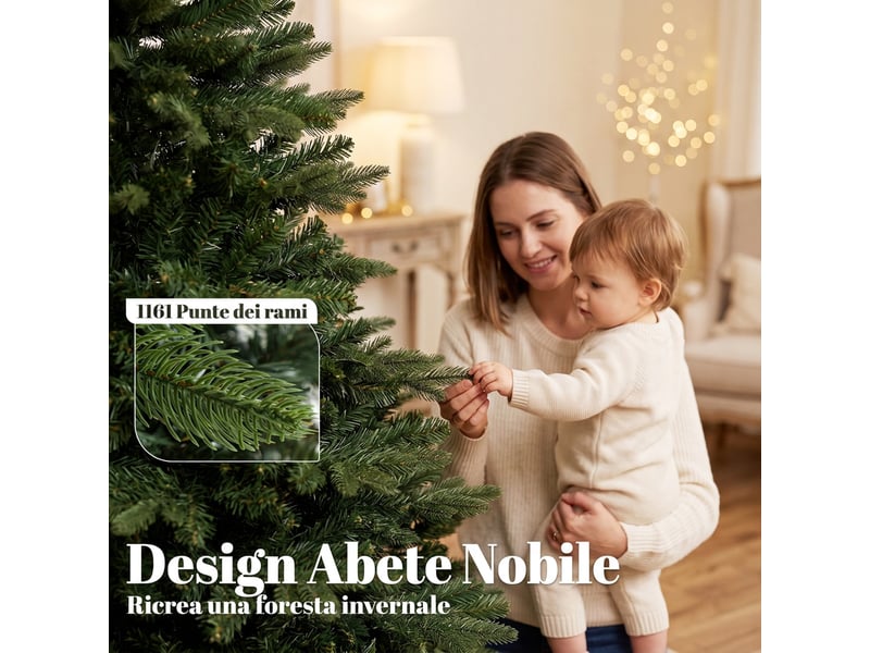 Sapin de noël artificiel noble fir 1161 branches 210 cm vert - Conforama E