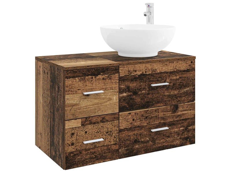 Ensemble de mobilier de salle de bain 2 pc bois ancien cf64028 - Conforama A