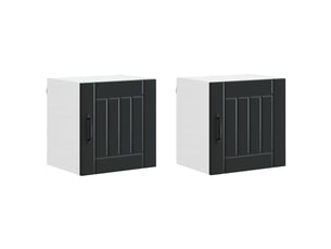 Meuble mural de cuisine | armoire de cuisine 2 pcs noir bois d'ingénierie shl416