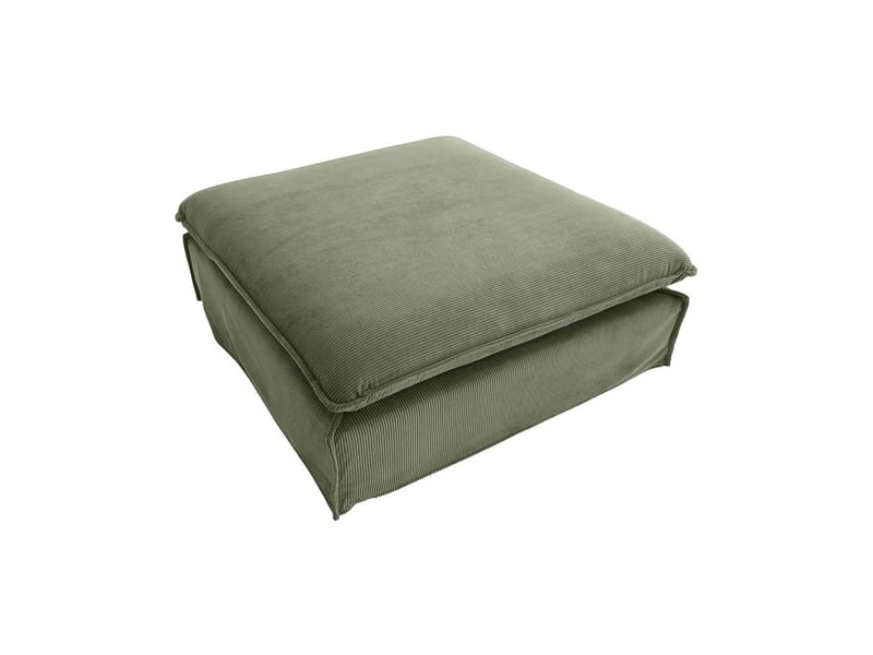 Pouf kalia – vert foncé – tissu côtelé – style contemporain  - Conforama A