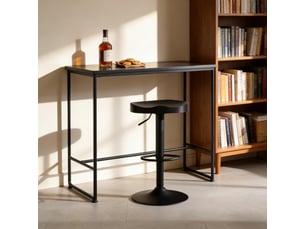 tabouret de bar assise réglable en hauteur PANGIVO T5828P513023 - noir