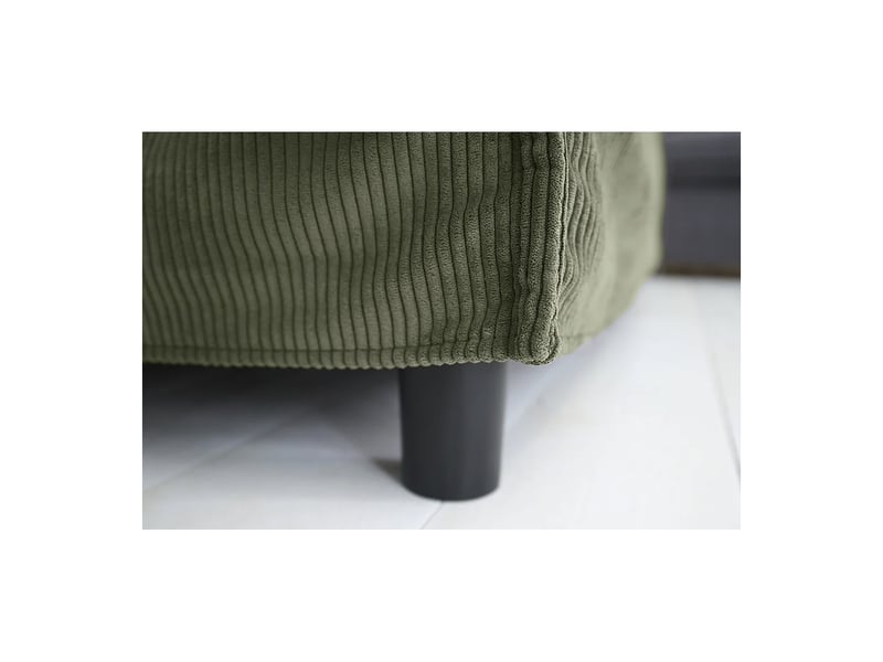 Pouf kalia – vert foncé – tissu côtelé – style contemporain  - Conforama E