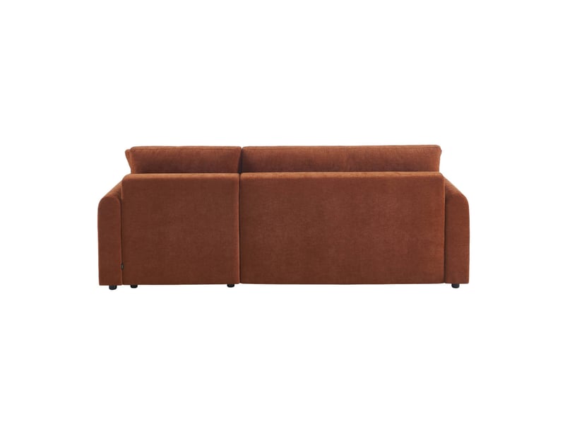 Canapé d'angle réversible. Convertible. 3 places tissu avec coffre terracotta - berlin  - Conforama E