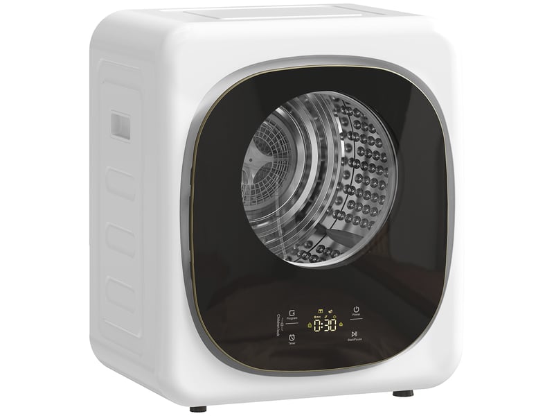 Sèche-linge 4kg 800w 5 modes séchage acier inox blanc - Conforama A