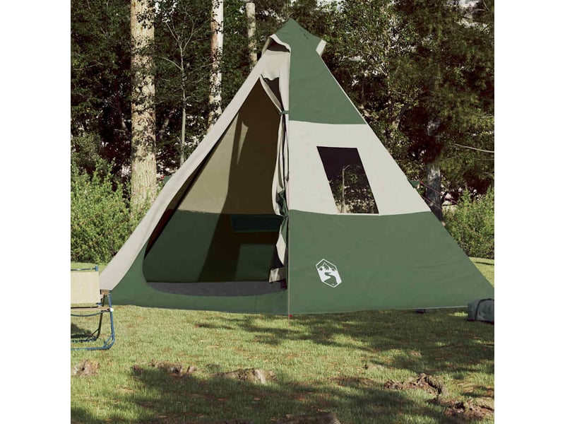  Tente de camping tipi 7 personnes vert imperméable  - Conforama C