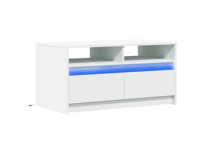  Table basse - table de salon - table à thé avec lumières led blanc bois d'ingénierie  - Conforama C