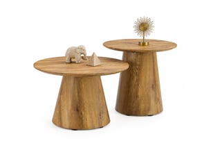 Table basse rond(e) coloris naturel KOVIEA  - 60 cmx50 cm