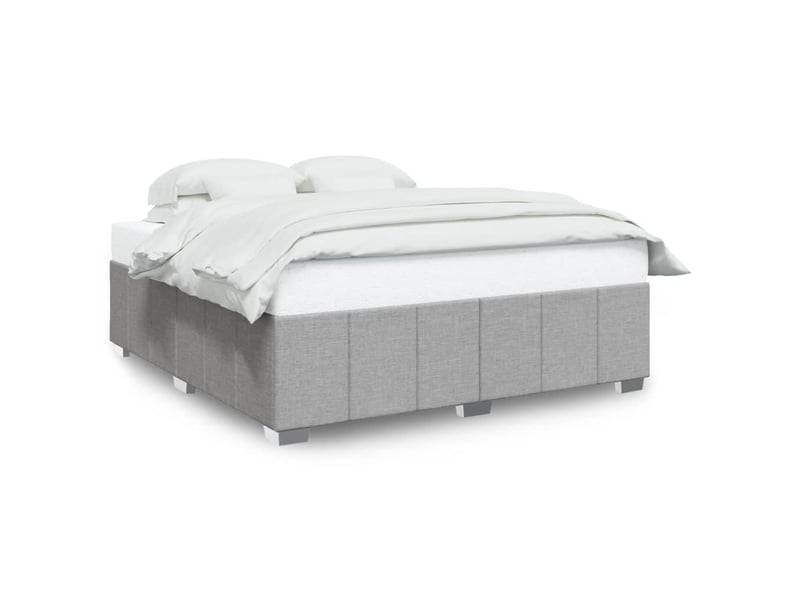  Lit double- lit adulte -  cadre de lit sans matelas gris clair 200x200 cm tissu  - Conforama A