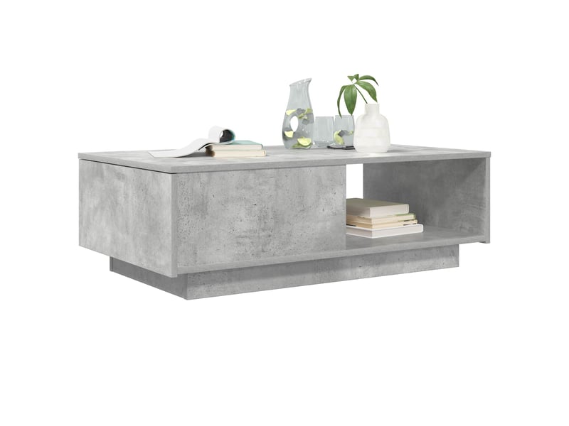  Table basse - table de salon - table à thé gris béton 95 x 55 x 31 cm bois d'ingénierie  - Conforama C