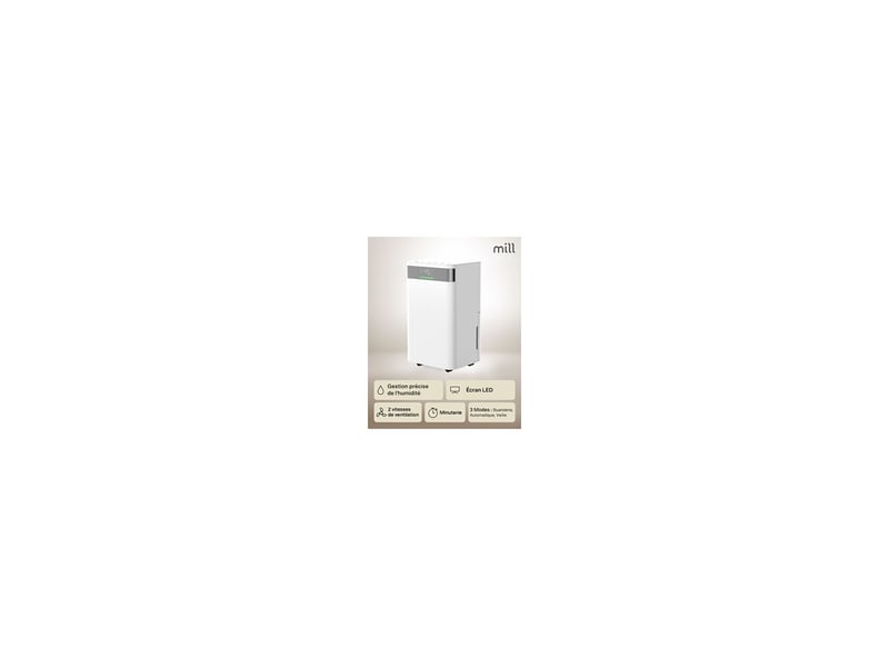 Déshumidificateur mobile 12l24h mdh12 2l blanc écran led minuterie 160 m3h 8221898 - Conforama D