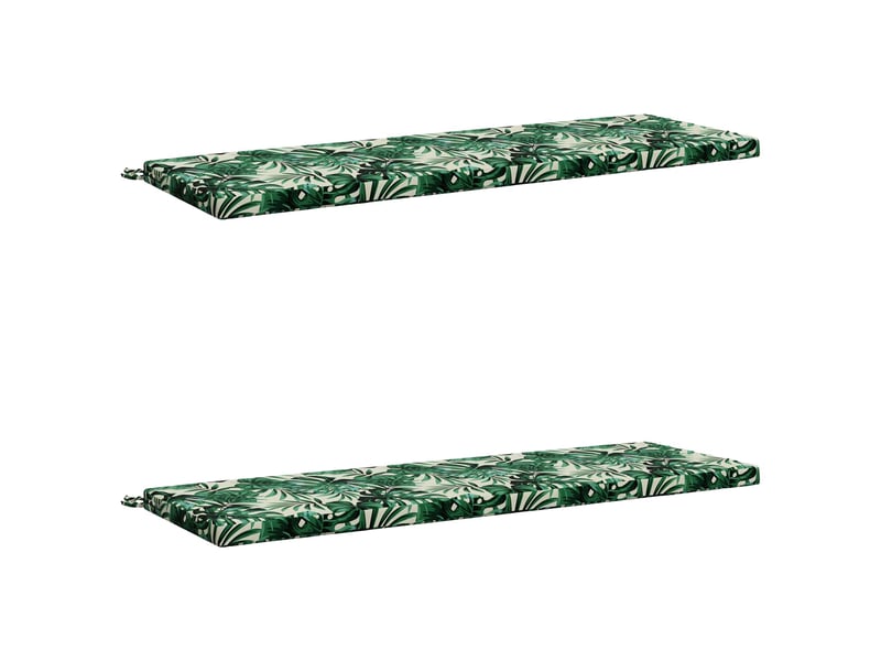 Lot de 2 coussins de banc, coussins d'assise soest 100 % polyester motif feuilles cf56816 - Conforama A