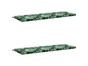 Lot de 2 coussins de banc, coussins d'assise soest 100 % polyester motif feuilles cf56816