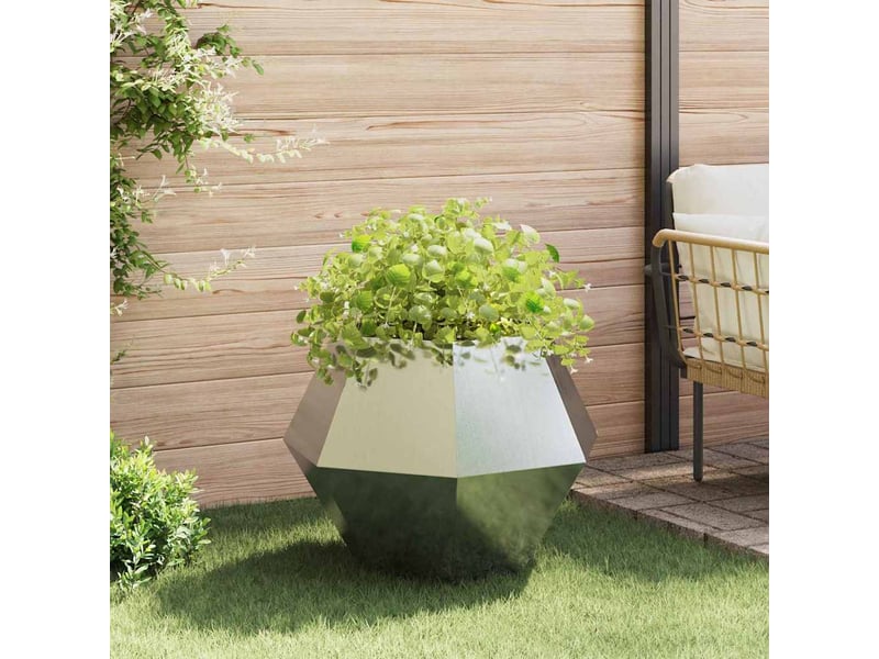 Jardinière - bac à fleurs 2 pcs argenté 75 x 75 x 60 cm acier galvanisé - Conforama D
