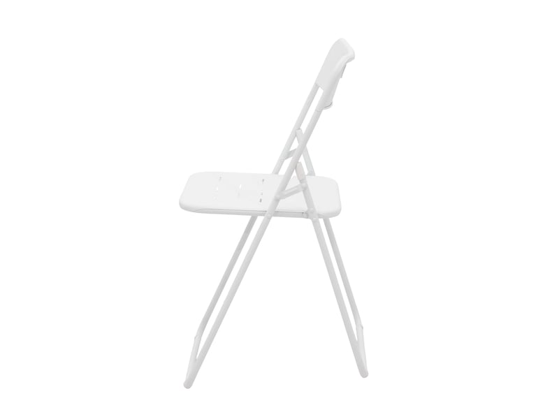  Ensemble table et chaises avec 2 chaises pliantes et table pour 2 personnes, pour jardin et terrasse, en acier blanc  - Conforama C
