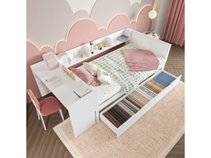 Lit simple 90x200 cm <strong></strong> <strong>Fay Lum</strong> coloris blanc