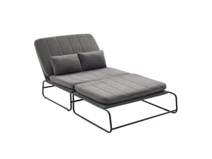 Canapé droit convertible MODENVIE 2 places Tissu gris