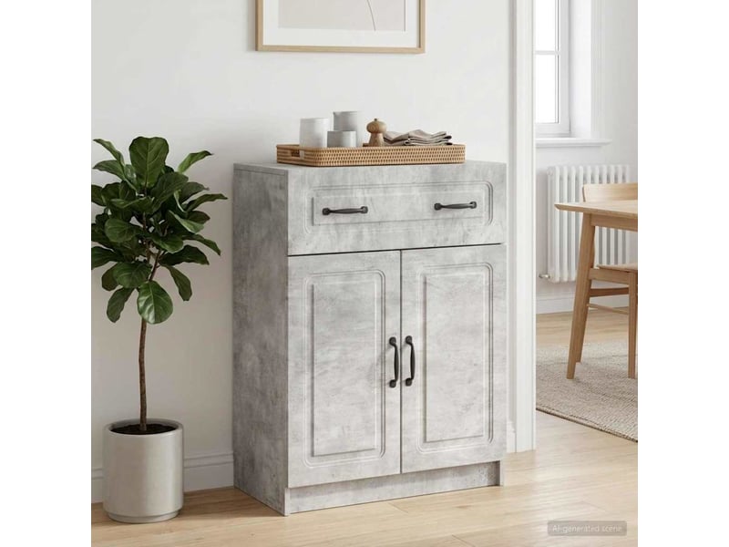 Buffet - bahut - meuble de rangement gris béton 66 x 34,5 x 87 cm bois d'ingénierie - Conforama D