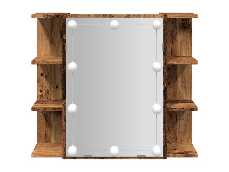  Armoire à miroir avec led vieux bois 70x16.5x60 cm  - Conforama E