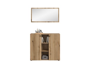 Ensemble vestiaire d'entrée 2pces station (lxhxp :106x192x37 cm) coloris chêne evoke