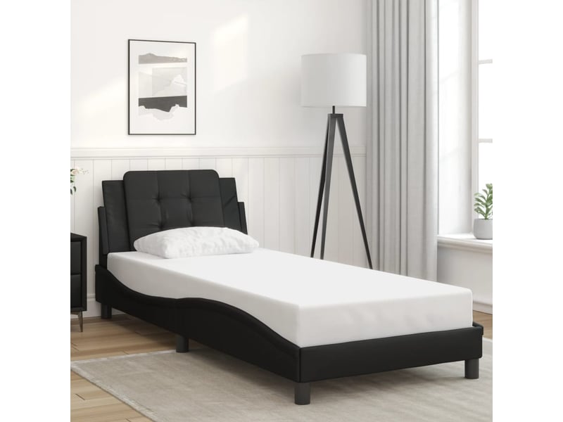 Lit simple- lit adulte -  cadre de lit avec led sans matelas zadar noir 80x200 cm  - Conforama C