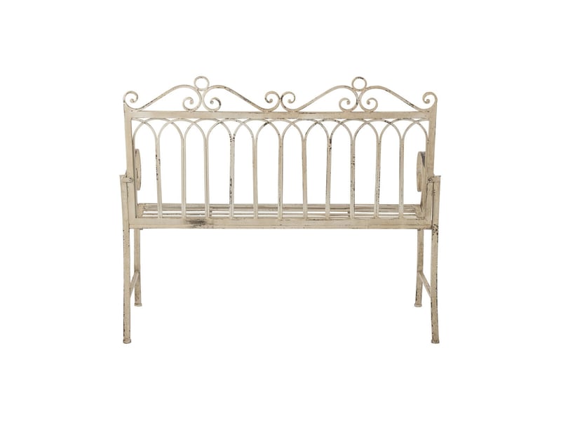  Banc de jardin en métal fabien 123cm blanc cassé  - Conforama D