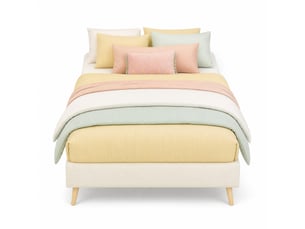 Lit simple 90x200 cm <strong>MAISENTIEL</strong>  <strong></strong> coloris beige