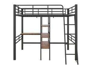 Lit mezzanine 90x200 cm <strong>ZOVIRA</strong>  <strong></strong> coloris noir