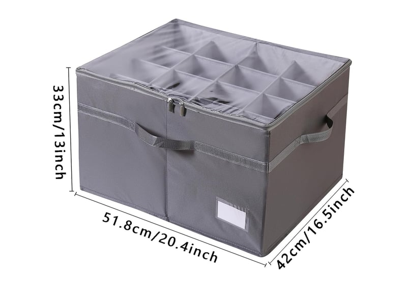  Boîte de rangement chaussures pliable 16 compartiments avec housse transparente et structure renforcée gris chicfurn  - Conforama C
