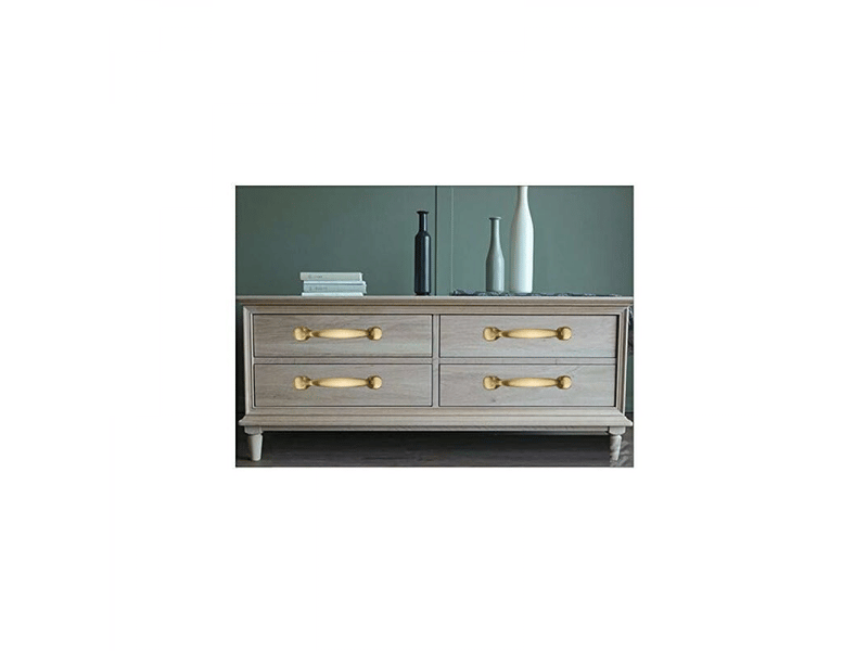  Jeu de 4 poignées pour armoire, distance entre les trous de 96 mm, pour meubles, cuisine, placards, portes, dressings, doré  - Conforama D