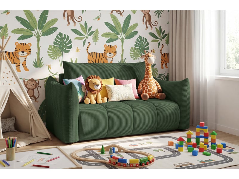 Canapé américain flo, avec fonction couchage, pour enfants, poso, vert (14)  - Conforama B