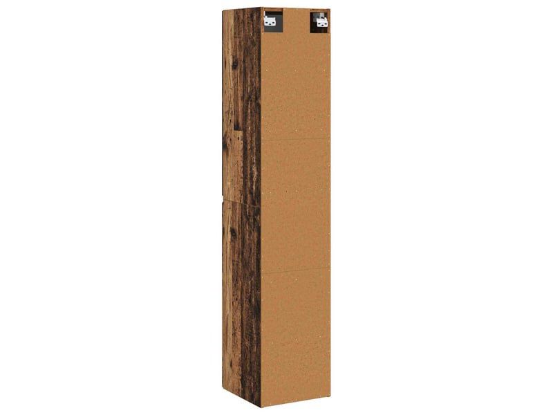  Cabinet salle de bain mural, meuble de rangement bois ancien 33x34.5x160 cm shl478  - Conforama E