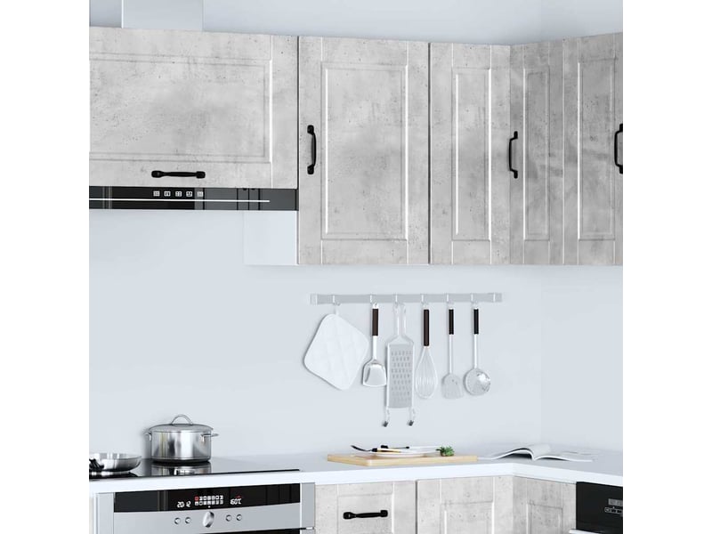  Meuble de rangement, armoire murale de cuisine porto gris béton bois d'ingénierie shl3818  - Conforama D