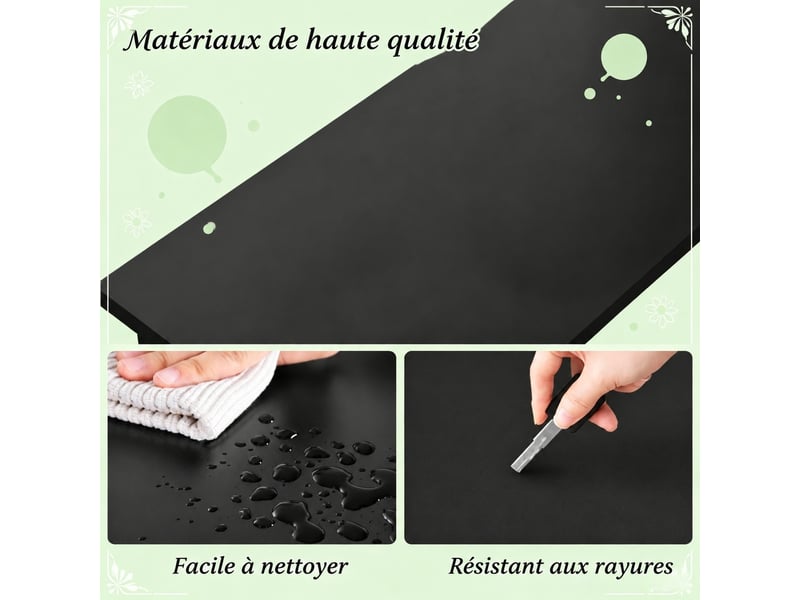  Table de salon muvano, table de bar 140 x 40 x 100 cm noire, mange debout en mdf et cadre en métal  - Conforama D