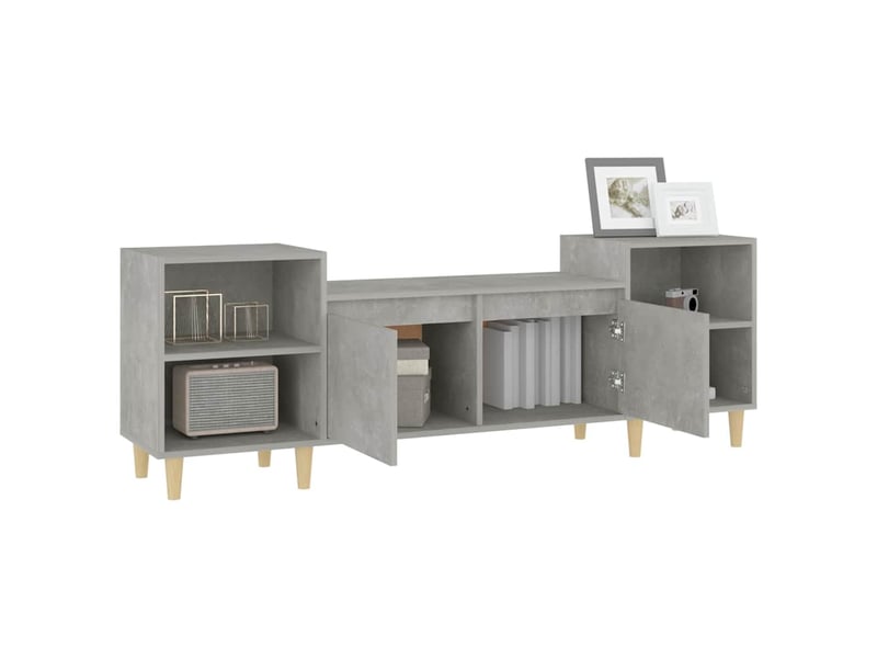  Meuble tv - banc tv - meuble de rangement gris béton 160x35x55 cm bois d'ingénierie  - Conforama E