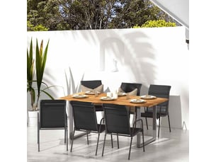 Lot de 6 chaises de jardin acier et textilène noir shl2088