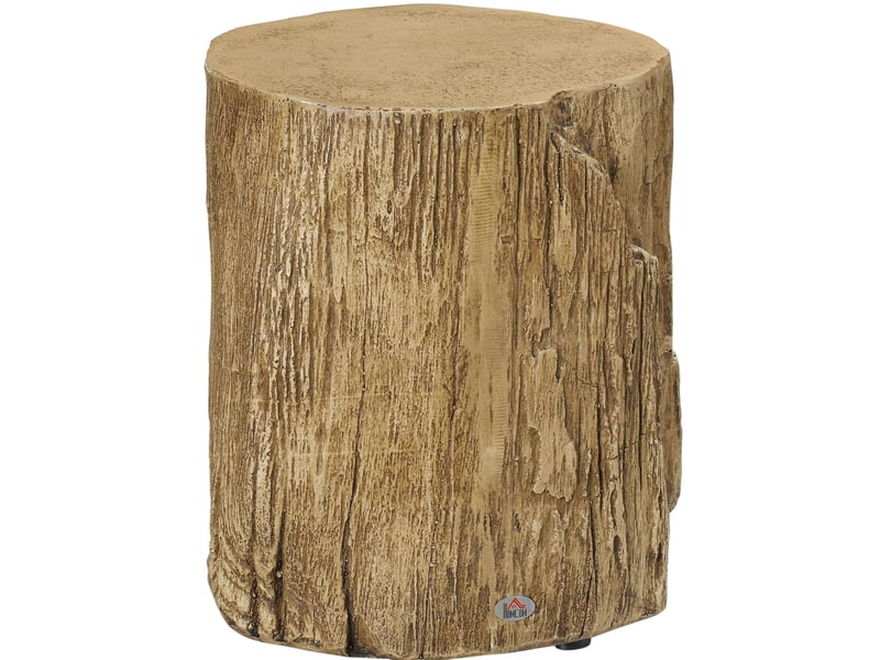 Table basse fixe en béton effet souche avec 4 pieds réglables, surface vernie pour salon et chambre, 37 × 37 × 43 cm - Conforama A
