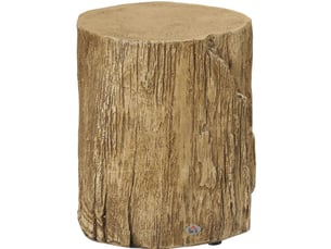 Table basse fixe en béton effet souche avec 4 pieds réglables, surface vernie pour salon et chambre, 37 × 37 × 43 cm