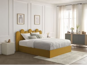 Lit coffre 160x200 cm BOBOCHIC  BADJA coloris jaune
