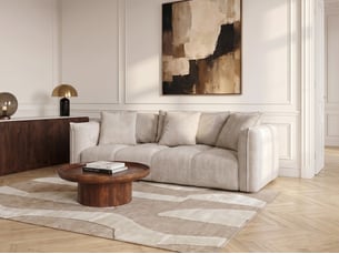 Canapé droit fixe <strong>BOBOCHIC</strong> <strong>HARLEM</strong> 3 places Tissu beige