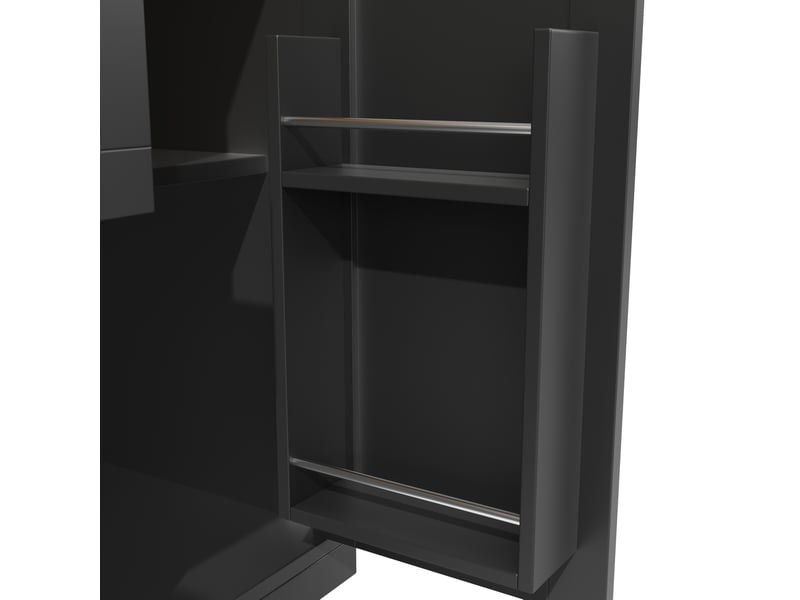  Îlot de cuisine 140x40x93,5 cm avec roulettes, porte-bouteilles, porte-serviettes mdf métal noir  - Conforama D