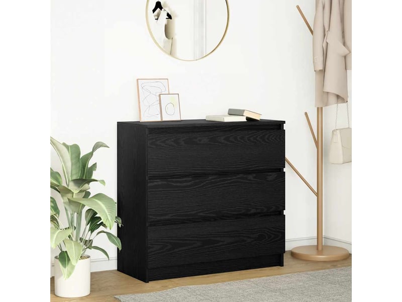  Buffet - bahut - meuble de rangement chêne noir 80x35x76 cm bois d'ingénierie  - Conforama B