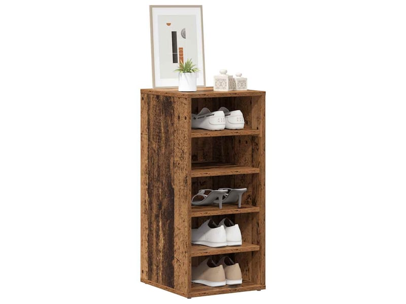  Meuble à chaussure, cabinet à chaussures 32x35x70 cm bois ancien  - Conforama C