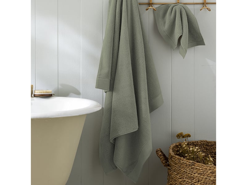  Drap de bain softy 100 x 150 cm éponge zero twist 100% coton peigné 600 gm² romarin CP-DDBAINSOFTY-ROMARIN - Conforama B