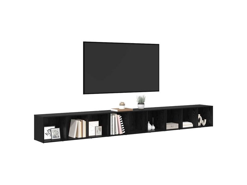  Ensemble meuble tv - banc tv - meuble de rangement 3 pcs chêne noir bois d'ingénierie  - Conforama C