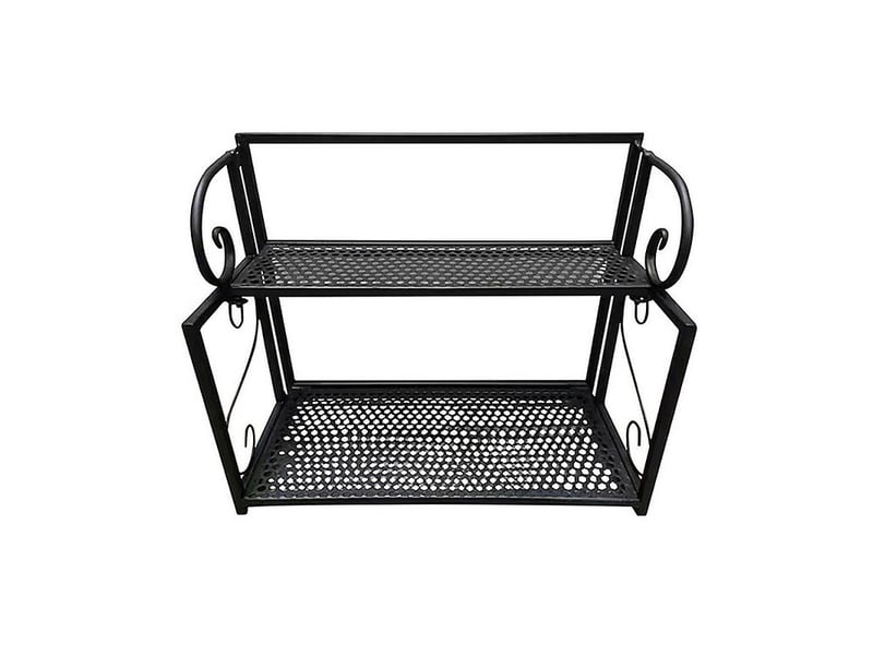  Aiducho étagère rangement douche fer, 2 niveaux. Panier sous étagère pour cuisine, armoires et meubles bas. Pratique et robuste.  - Conforama A
